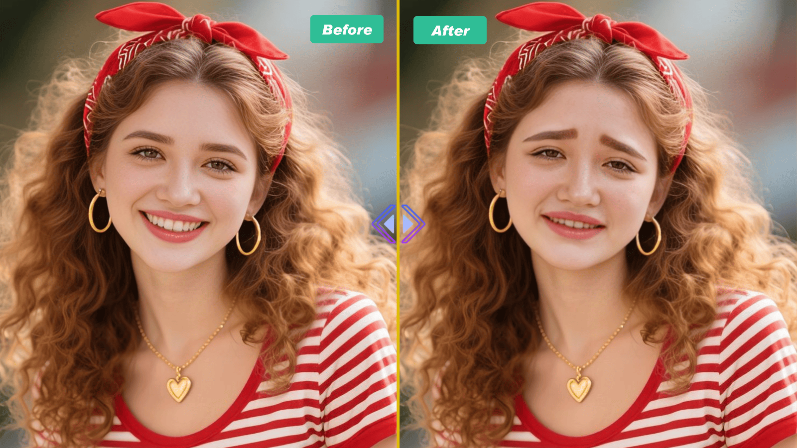 AI sad face meme before and after – placeholder.