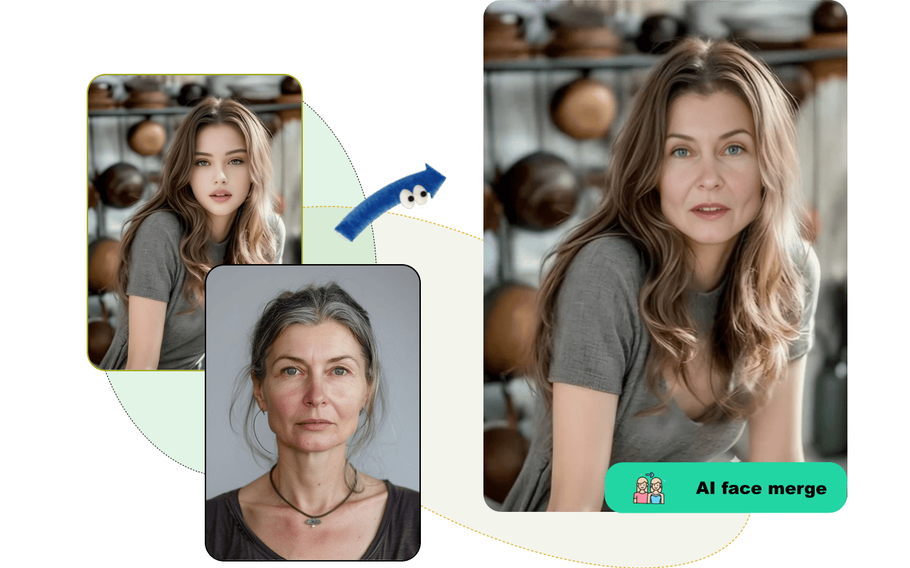 Face to face morph online to create a blended portrait.